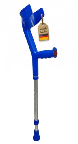 FabaCare Krücke für Kinder, Unterarmgehstütze, Gehhilfe höhenverstellbar, leichte Gehstütze, Kinderkrücke bis 100 kg, Blau