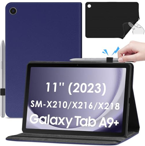 KATUMO Hülle für Samsung Galaxy Tab A9 Plus / A9+ 11 Zoll 2023 SM-X210/ X216/ X218 mit S Pen Halter,Ultra Dünn Premium PU Leder Stand Folio Cover Case mit Auto Aufwachen/Schlaf Funktion