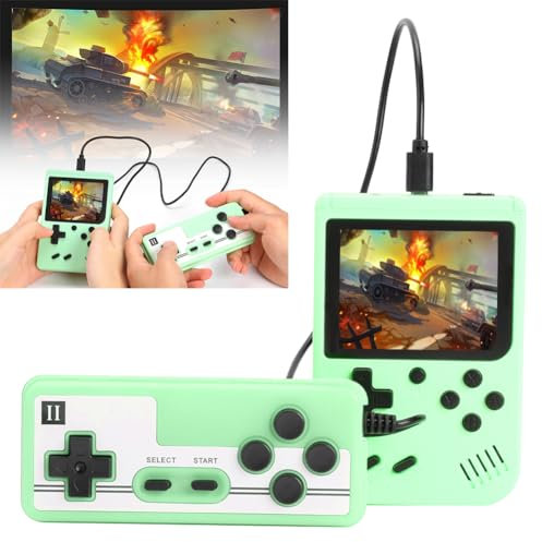 PKKP Console de jeu portable, console de jeu rétro avec 500 jeux FC classiques, console de jeu portable, console de jeu rétro, pour adultes, adolescents, cadeau d'anniversaire (vert-2 joueurs)