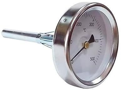 FIGEVIDA Termometro Forno a Legna e Barbecue Misura Temperatura da 0 a 500°C con sonda Rigida lineare 15cm.