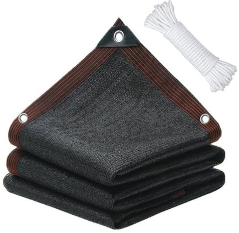 Red De Sombra,Malla Sombra con Ojales, Malla Sombreadora Jardin,Lona Sombra Exterior,Fácil De Colgar,Resistente a Los Rayos UV,Transpirable Y Protector Solar,para Pérgola, Jardín (Negro-4x5m)