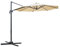 Outsunny Parasol deportado octogonal reclinable sombrilla giratoria 360° con pie en cruz 8 beleines manivela incluido chasis de aluminio. Acero Ø 3 x 2,5 H m, beige, 295x295x250cm