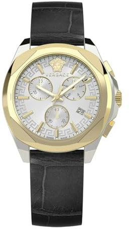 Versace Damen Armbanduhr Chronograph Chrono Lady schwarz, Gold 40 mm VE3CA0223
