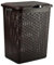 AC - Cesto Rattan para Ropa Sucia con Tapa y Asas - Pongotodo de plástico - Cubo para Colada - Imitación de Mimbre - Fabricado en España (Wengué - 38 litros - 49 x 38,5 x 29,5 cm)