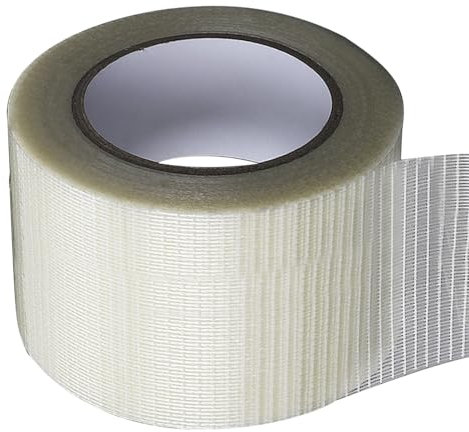 Filament-Umreifungsband, Planen Reparaturband 80mm x 20m Verstärktes Fiberglas Wasserdichtes Stoff-Reparaturband, Riss Reparatur Kit für Markisen, Tarp, Zelt, Boot Deckt Reparaturband (Raster)