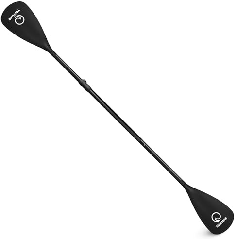 Tsunami Paddle 4-teilig für SUP Stand-Up Paddling Board, Doppelpaddel, Verstellbar Teleskop 160cm-225cm, Kunststoff, Rutschfester Griff, für Kajak, Dingy Boote, Paddelboard, Schlauchboot SUP