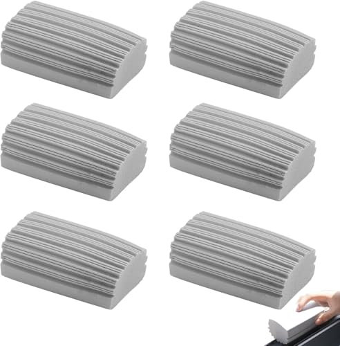 GUOYOU 6 Pack Damp Clean Duster Sponge, Reusable Dust Cleaning Sponge, Sponge Cleaning Brush,for Cleaning Blinds, Glass, Baseboards, Vents, Railings, Window Track Grooves(Grey)