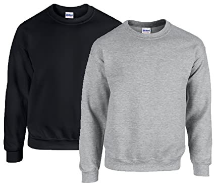 Gildan 2er Herren Sweatshirt Heavy Blend Sweat M L XL 2XL 3XL 4XL 5XL in verschiedenen Farbsets & HLKauf-Block (1x Schwarz, 1x Sportgrey & 1x HLKauf-Block, 5XL)