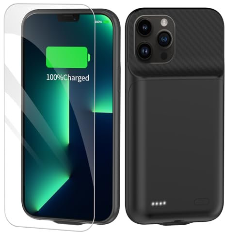 13800mAh Battery Case for iPhone 13 Pro Max/14 Pro Max/14 Plus/12 Pro Max (6.7 inch) Portable Protective Charger Rechargeable Extended Battery Charging Case Compatible with iPhone 13PM/14PM/14Plus
