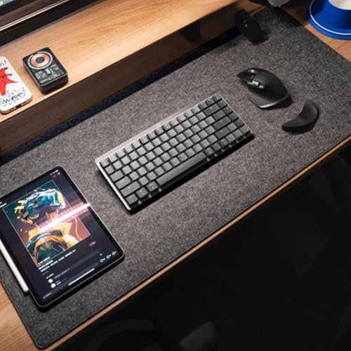 Schreibtischunterlage Filz Mauspad XXL Groß - 100 x 43cm 3mm Dick Rutschfester Desk Mat, Schreibtisch Unterlegmatte, Schreibtischmatte für Büro und Zuhause (Dunkelgrau)