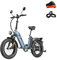 Fafrees FF20 Polar Fatbike E-Bike für Herren & Damen | 20 Zoll Klapprad | 48V 12Ah*2 Akku | 65N.m Motor, 150kg Tragfähigkeit | 170KM Reichweite (Autoabdeckung + Autoschloss, Blau)