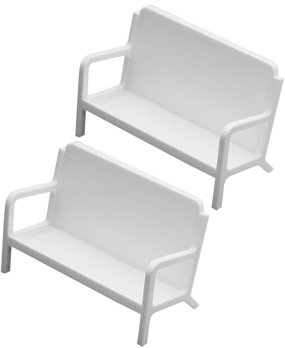 ROMISBABA 2 Stück Visitenkartenhalter Sofa form Weiß Rutschfest Robust Offenes Design für Einfache Entnahme Business Karten Organizer für Schreibtisch Büro Accessoires
