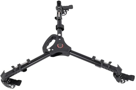 Kompatibel for Kamera, VX-600 Faltbarer Stativwagen mit 3 Rädern und Universal-Ständerrollenbasis
