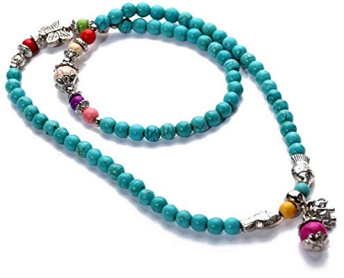 YAZILIND Handmade Geschenk Multi Vintage tibetischen Sliver Fisch Halskette oder Armband
