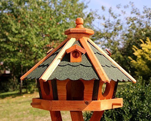 holzdekoladen Vogelhaus, Vogelhäuser mit und ohne Ständer behandelt Typ 23 (Grün, ohne Ständer)