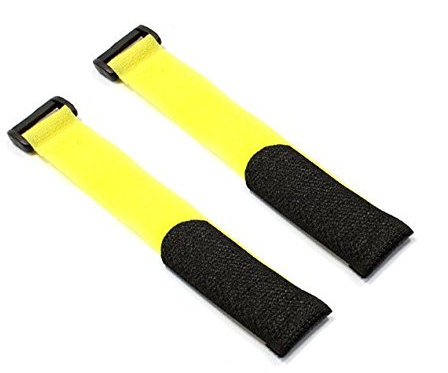 ikarex-shop 2 Stück Akku Klettband (Gelb) 270mmx20mm (Bitte Farbe wählen) Klettverschluss Lipo Band Drohne