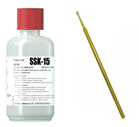Emil Otto 250 ml Flussmittel SSK-15, No-clean Elektronik-Flussmittel mit 15% Feststoff zum Handlöten und Litzenverzinnen, mit hohen Harzanteil, incl. Application-Stick