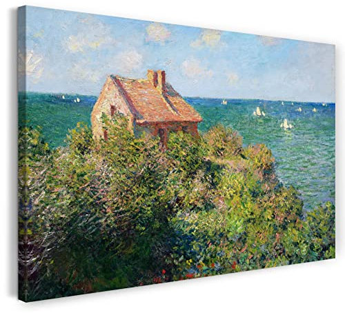 Printed Paintings Leinwand (60x40cm): Claude Monet - Fischer-Häuschen in Varengeville