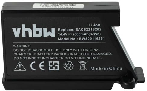 vhbw Li-ION Batterie 2600mAh (14.4V) pour Robot aspirateur Home Cleaner LG HomBot VR1228DS, VR1228R, VR1229B, VR1320B, VR34406LV, VR34408LV