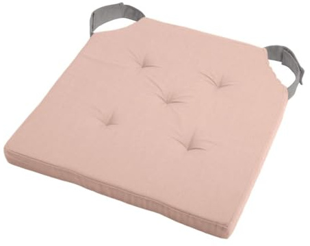 Lovely Casa Duo Sitzkissen Klettverschluss, Baumwolle, Puder/Maus, 38 x 38 x 4 cm