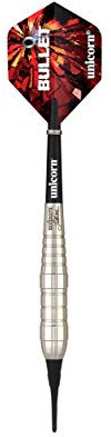 Unicorn Dartpfeile Jelle Klaasen Bullet Edelstahl Soft Tip, Unisex, 23531, schwarz/rot, 20 g