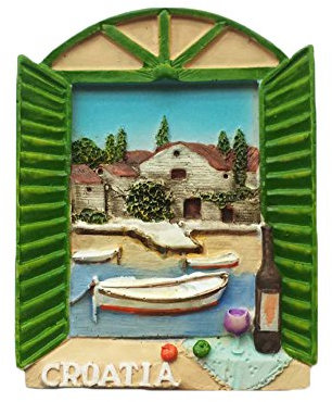 Fenster von Kroatien 3D-Kühlschrankmagnet, Reiseaufkleber, Souvenirs, Heim- und Küchendekoration, Kroatien-Kühlschrankmagnet aus China