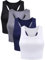 4 Pieces Basic Crop Tank Tops Sleeveless Racerback Crop Sport Cotton Top for Women (Black, White, Dark Grey, Navy Blue, M)