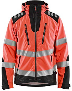BLÅKLÄDER Warnschutz-Softshelljacke für Herren, Größe XS, Rot/Schwarz