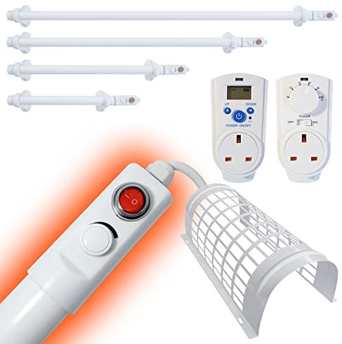 Elixir Gardens Low Energy Tube Heater Various Sizes 50-150cm | TH02 70cm + Digital Thermostat | Garage, Greenhouse & Household Heating & Bathroom Condensation Protection