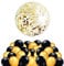40 Luftballons Gold Schwarz Ballons + 1 Riesen Konfetti Luftballon Golden Deko Party Feier Dekoration für Geburtstag, Geburtstagsdeko