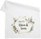 Herz & Heim® Personalisiertes Geschirrtuch 100% Baumwolle 45 x 70 cm mit Aufdruck Ihrer Wunschnamen Geometrische Form mit Blumen
