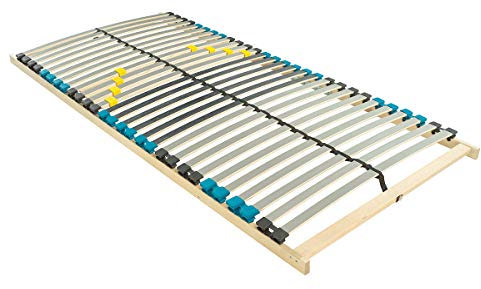 BMM Sommier à Lattes 80x200 cm Standard avec 28 Lattes en Bois de hêtre, certifié TÜV, 7 Zones, à Monter soi-même, Compatible avec Tous Les Matelas, Hauteur de 10 cm, fabriqué en Allemagne.