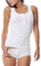 Femmes Base sans Manches Débardeurs Henley Ensembles de Pyjama pour Maison Entraînement Yoga Coton Blanc L