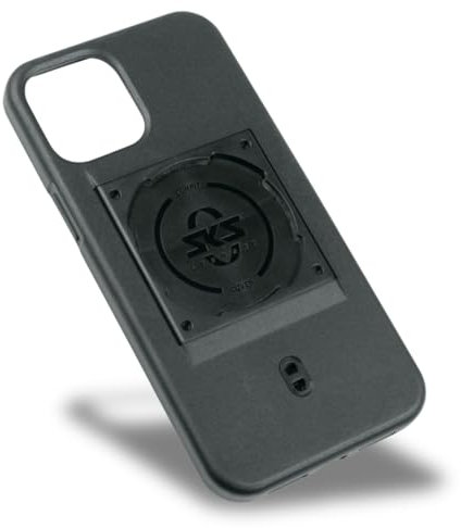 SKS GERMANY COMPIT COVER für iPhone 12 PRO MAX Handyhülle mit Befestigungsvorrichtung (kompatibel mit COMPIT-System, aus verschleißfestem 2-Komponenten Kunststoff, angenehme Haptik), schwarz
