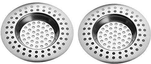 Meiyea 2PCS Stainless Steel Kitchen Sink Strainer Plug, Standard Strainer Drain Protector for Bathroom/Kitchen, Hair Catcher for Bathtub/Shower 3 inches 7.5 cm