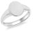 Tuscany Silver Unisex Sterling Silver Rhodium Plated 9mm x 10.7mm Oval Signet Ring #O Engraving