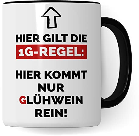 Glühwein Tasse für Weihnachten, Geschenk für die Weihnachtszeit & Advent Glühweintassen lustig Keramik, Geschenkidee Glühweinbecher mit Weihnachtsmotiv Adventsmarkt Punsch Becher