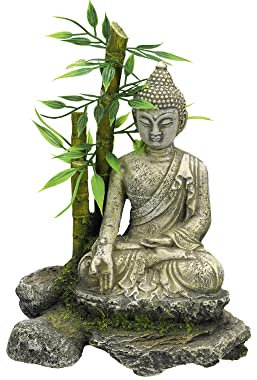 Nobby Aqua Ornaments Statue Zen avec Bambou