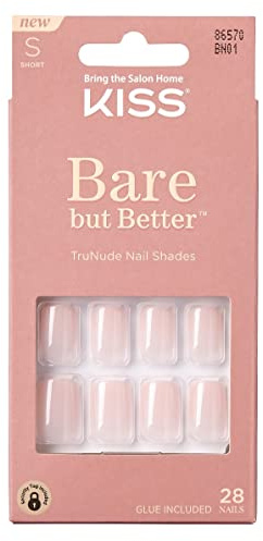 Kiss Bare But Better Nails 28 Count Short Length Nude (Pack of 2)
