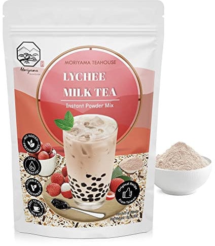 Lychee Bubble Milk Tea Instant 3in1 Powder Mix - 1kg (33 Drinks) | For Boba Tea, Milkshake, Blended Frappe and Bakery | Authentic Taiwan Recipe | 0 Trans Fat, No Preservatives by Moriyama Teahouse