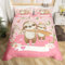 Loussiesd Süßes Faultier Bettwäsche Mädchen 135x200cm Karikatur Faultier Bettwäsche Set Kinder Jungen Botanisch Blumen Bettbezug Set Tierwelt Rosa Bettwäsche mit 1 Kissenbezug, 80x80cm