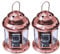 Pair of European Design Antique Glass Hanging Candle Lanterns with Stars Metal Frame Candlestick Holder Night Lamp, Romantic Xmas Wedding Party Decoration Original Package (Bronze)