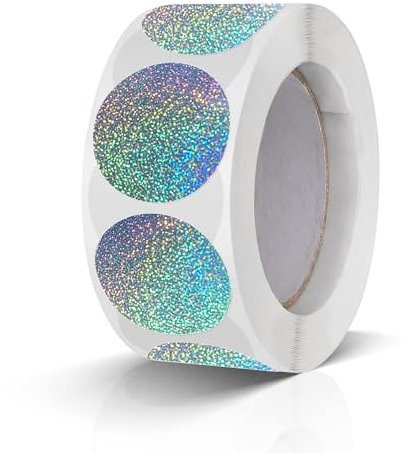 500 Stück Runde Aufkleber Stickers 25mm Farbkodierung Etiketten Rolle kleine Klebepunkte Laser Silber