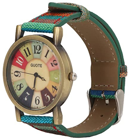 UBEF Bohemian Watch, Hippie Watch Multi-Color PU Leather Strap Precise Time Size Appropriate Bohemian Style (Blue)