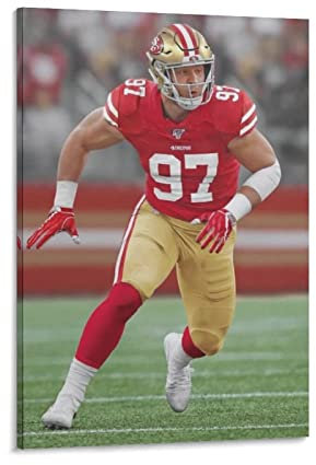 XINGSHANG American Football Player Nick Bosa Poster Kunstdruck Wand Foto Farbe Poster Hängendes Bild Familie Dekor 60 x 90 cm