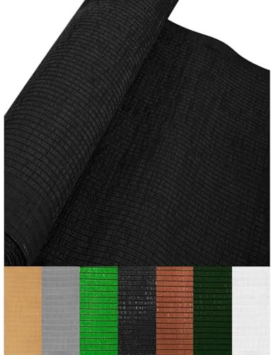 Jardin202 - Malla de ocultación 110gr/m² | Sombra y privacidad en tu jardín | Premium | Ideal para Vallas y barandillas | 3 x 100 Metros (Negro)