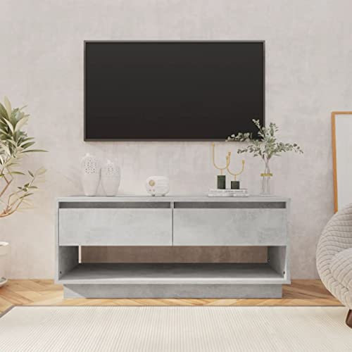 FIRBNUS Mobile TV Grigio Cemento 102x41x44 cm, Mobiletto Soggiorno, Salotto, Basso Porta TV in Truciolato