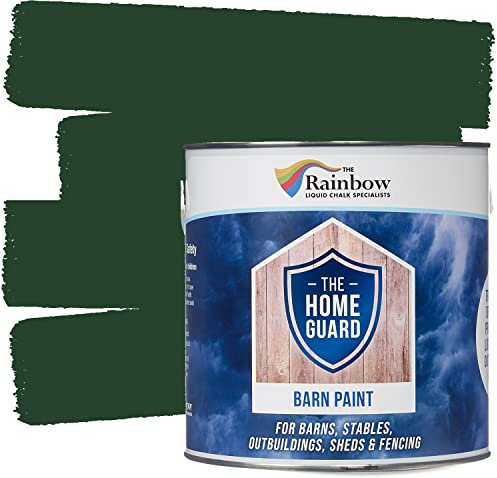 Home Guard BARN Paint Exterior Wooden Buildings Barns Sheds Fences Protection Water Based Hard Wearing Matt Finish (2.5 Litre, Barn Green)