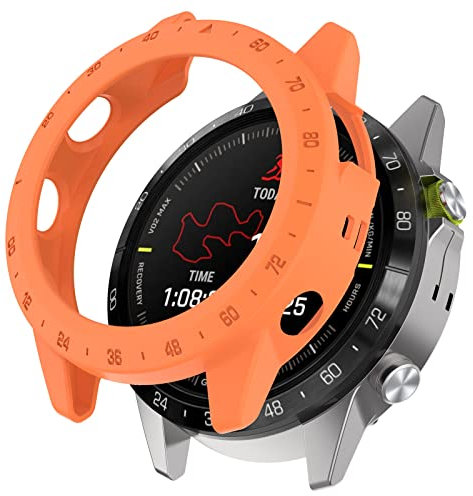 AISPORTS 2 Stück Kompatibel mit Garmin MARQ Gen 2 Athlete/Captain/Golfer/Aviator Fliegertasche, TPU Silikonrand Robust Stoßfest Stoßfänger Rahmen Rüstung Uhrengehäuse Schutzhülle für Garmin MARQ 2