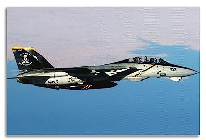 KAIMI Luftfahrt-Poster für Jet Propeled F-14 Tomcat Poster, dekorative Malerei, Leinwand, Wandposter und Kunstbild, moderner Familien-Schlafzimmer, 60 x 90 cm